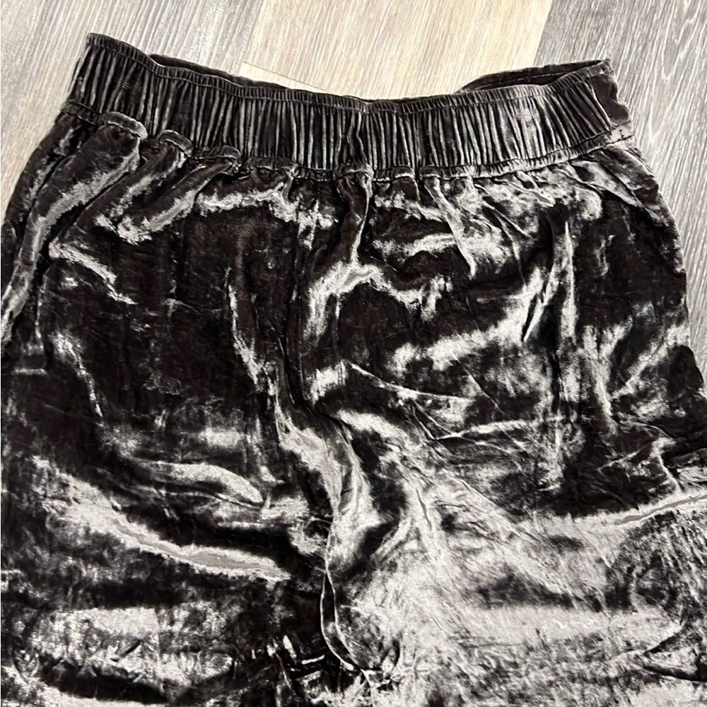 Madewell brown velvet silk blend wide leg crop pants size Small - Picture 6 of 9